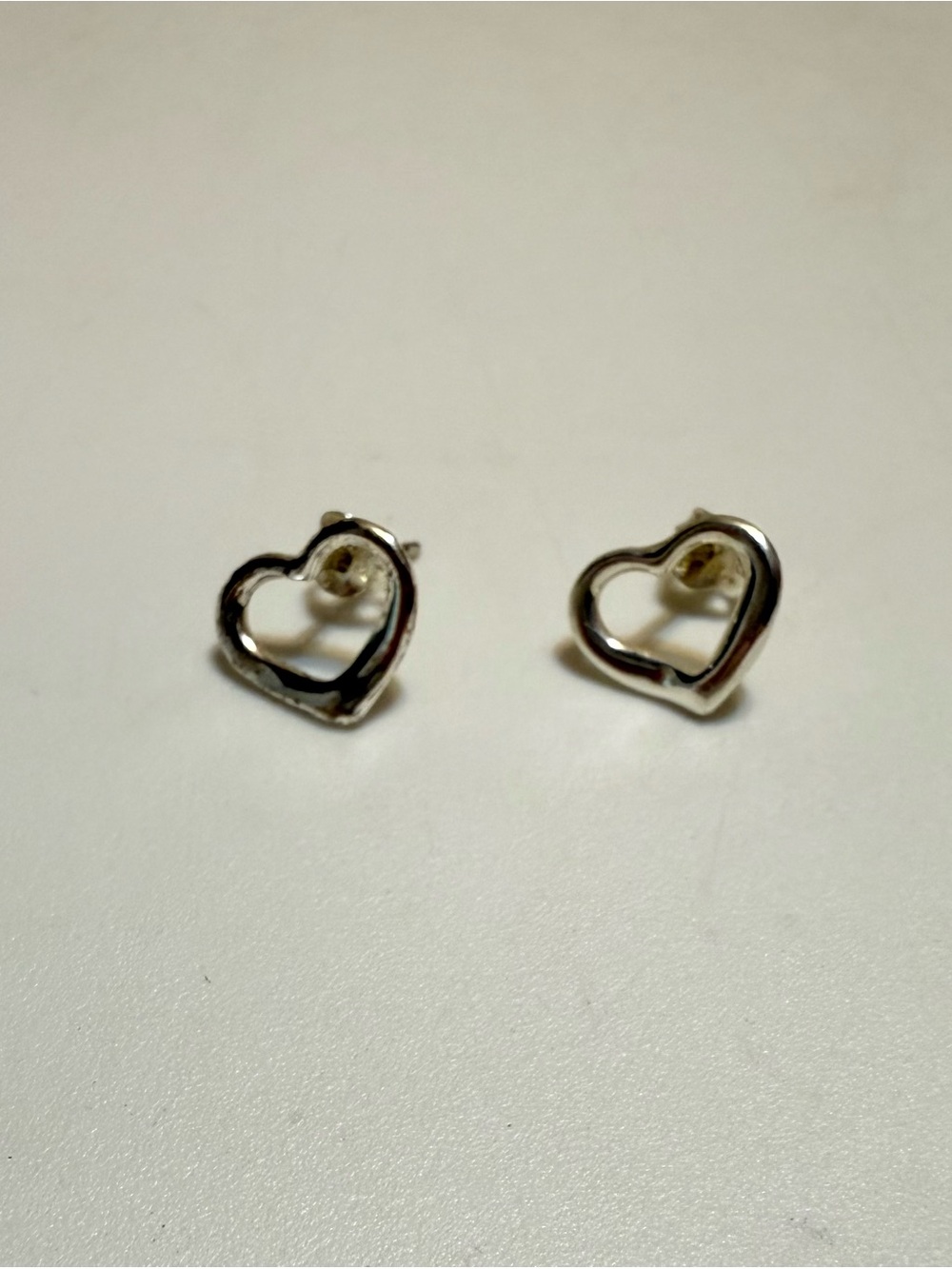Sterling Silver Heart Open-Design Stud Earrings - Women's Jewelry